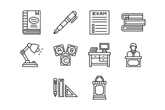 50 Education Outline Icons Bundle: Your Go-To Visual Toolkit