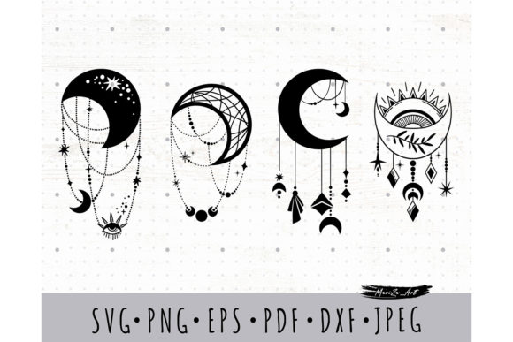 Boho Mystical Moons SVG PNG Bundle: Your Creative Toolkit