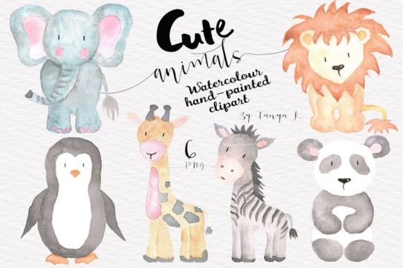 Charming Watercolor Animal Art for Creative Projects