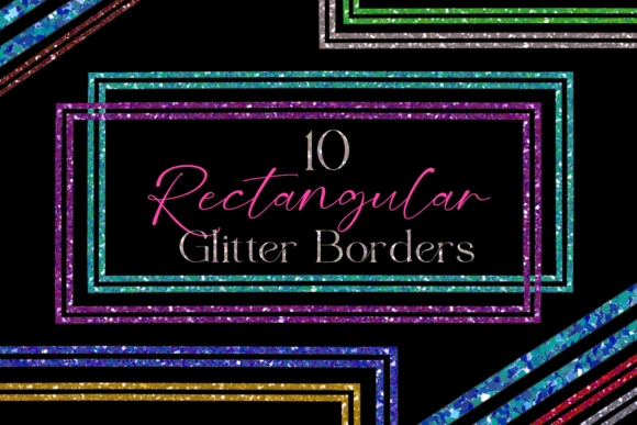 Elevate Projects with Girly Glitter Overlay Border PNG Frames