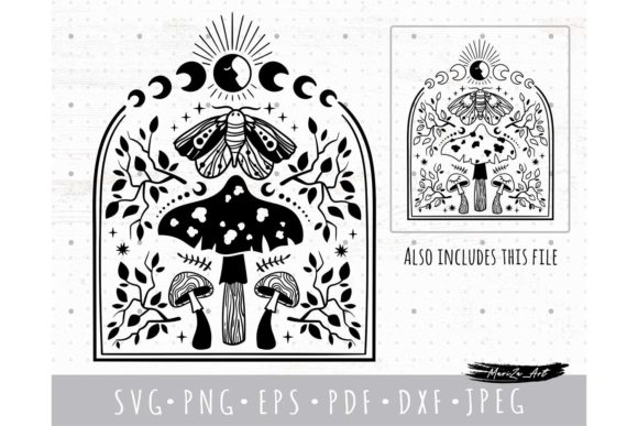 Enchanting Mushroom and Moon Phases SVG Bundle