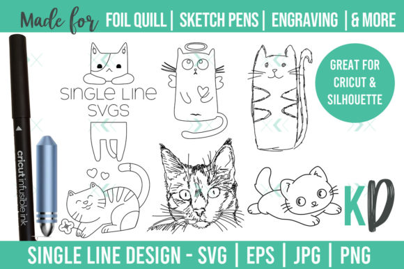 Unleash Your Craft: Cats Single Line SVG Designs for Foil Quill & More